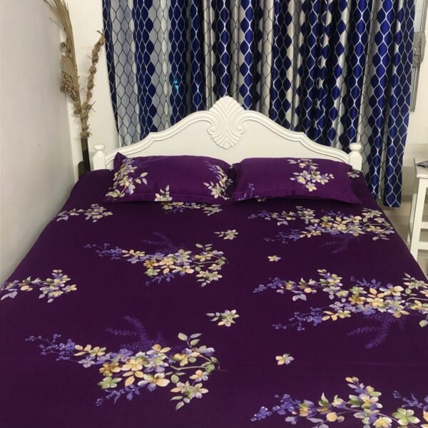 Bonolota Purple - 100% Pure Luxury Twill Cotton Bedsheet - Image 2