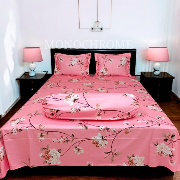 Pritilata Pink - 100% Pure Luxury Twill Cotton Bedsheet