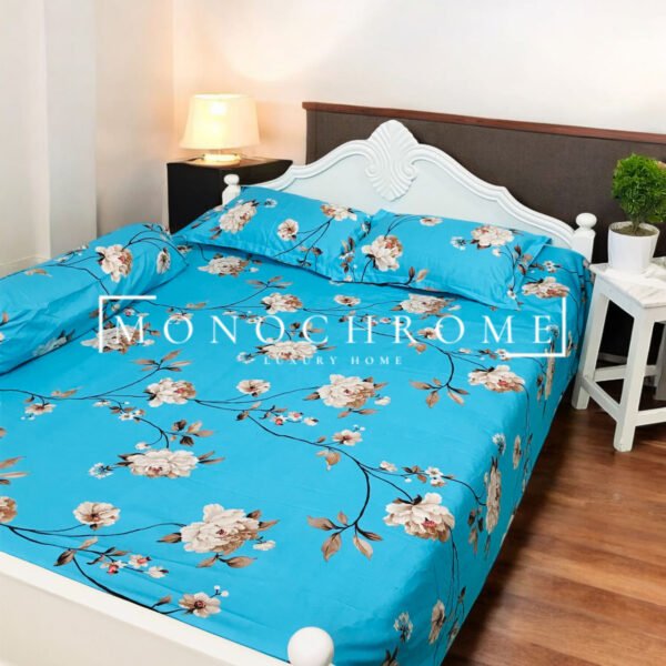 Pritilata Sky - 100% Pure Luxury Twill Cotton Bedsheet - Image 2