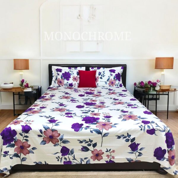 Rosa Purple - 100% Pure Luxury Twill Cotton Bedsheet