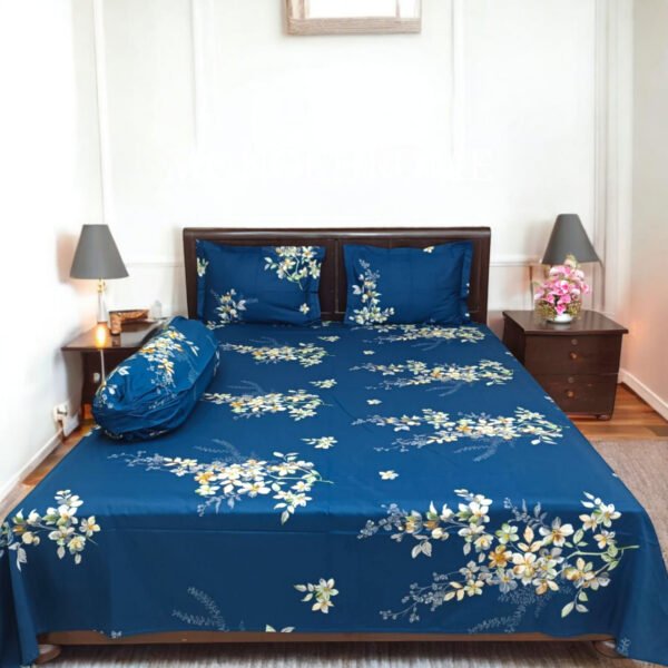 Bonolota Blue - 100% Pure Luxury Twill Cotton Bedsheet