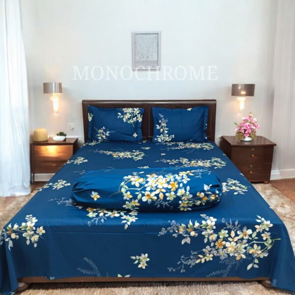 Bonolota Blue - 100% Pure Luxury Twill Cotton Bedsheet - Image 2