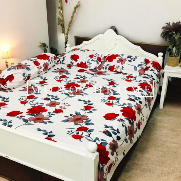 Rosa Red - 100% Pure Luxury Twill Cotton Bedsheet